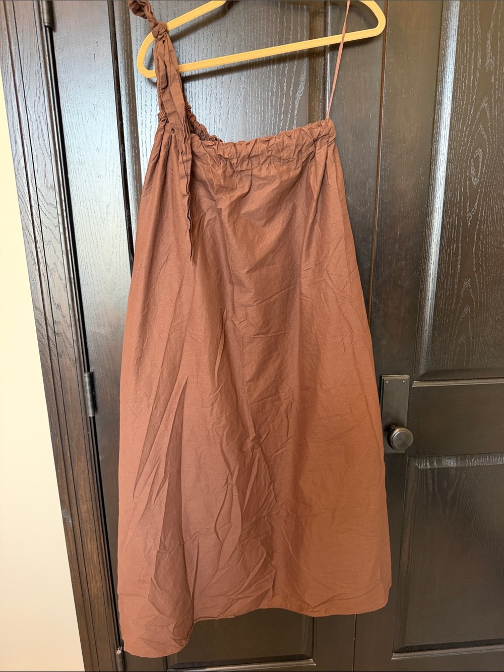 J. Crew Brown One-Shoulder Swimsuit Cover-up